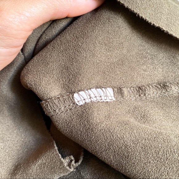 🌳 GIORGIA OLIVE GREEN SUEDE LONG SLEEVE TOP! - Picture 10 of 15